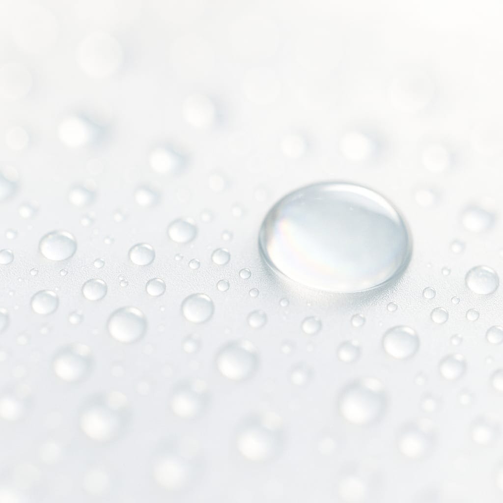 Water beading on a freshly nano-coated surface